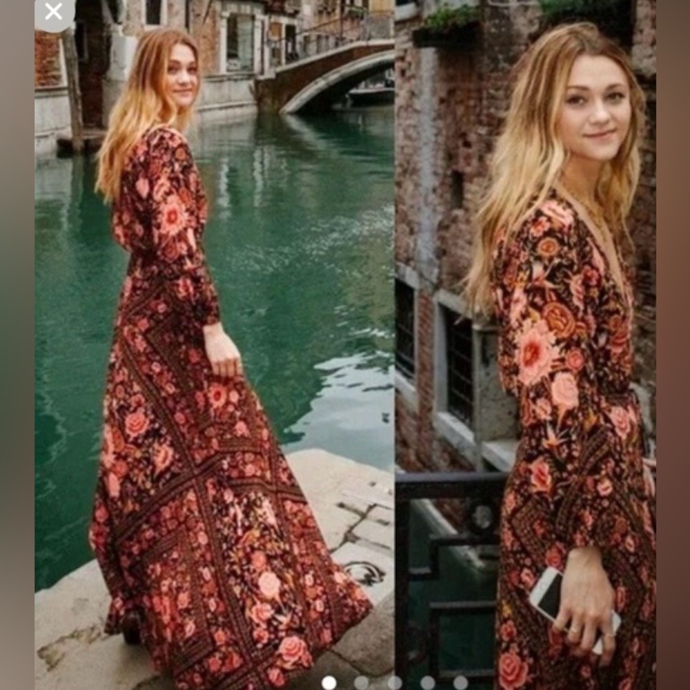 Spell Free People Babushka Gown, Amber, Size Medium